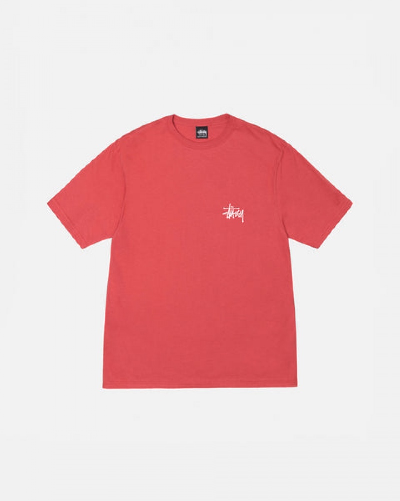 Stussy Basic Stussy Tee Tees Muške Crvene Srbija | ULG-9736