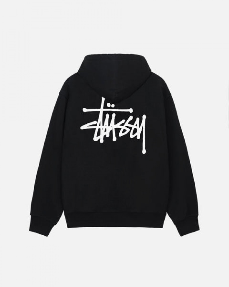 Stussy Basic Stussy Zip Hoodie Majica s Kapuljačom Muške Crne Srbija | YBV-4549