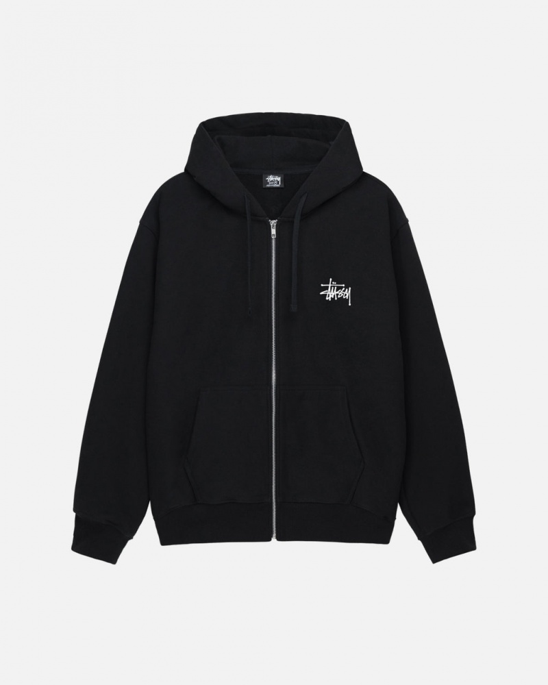 Stussy Basic Stussy Zip Hoodie Majica s Kapuljačom Ženske Crne Srbija | BKH-5682