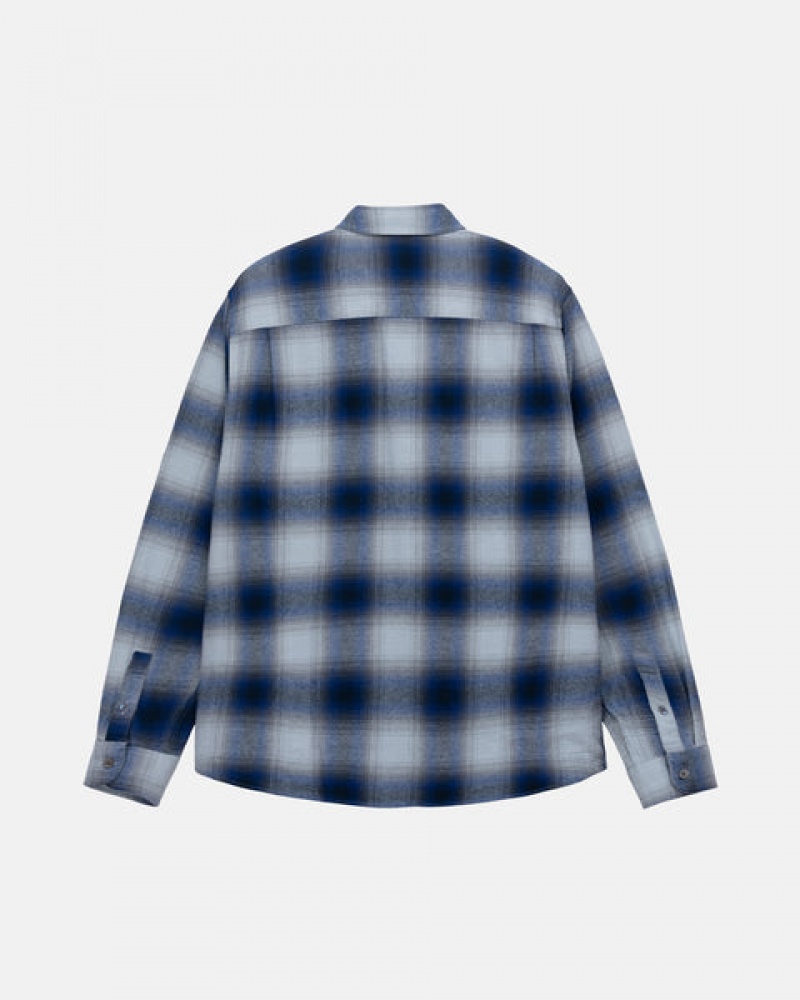 Stussy Bay Plaid Shirt Jakne Košulje Muške Tamnoplave Srbija | WYJ-0852