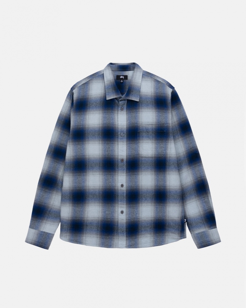 Stussy Bay Plaid Shirt Jakne Košulje Muške Tamnoplave Srbija | WYJ-0852