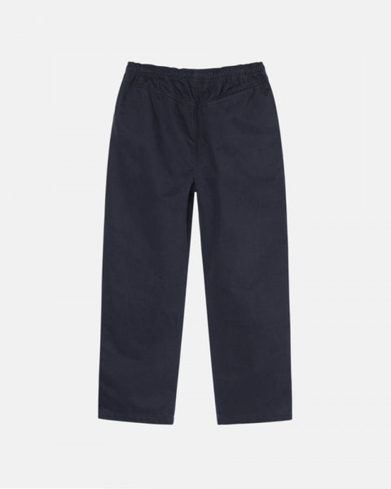 Stussy Beach Pant Brushed Cotton Hlače Muške Tamnoplave Srbija | NJJ-2584