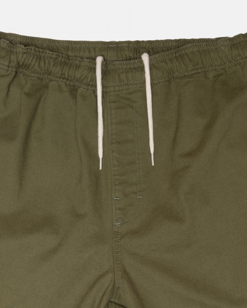 Stussy Beach Pant Brushed Cotton Hlače Muške Maslinasto Zelene Srbija | PYP-9020