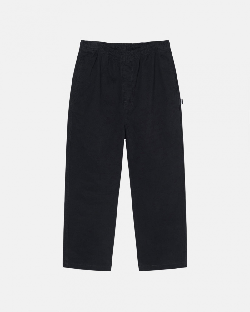 Stussy Beach Pant Brushed Cotton Hlače Ženske Crne Srbija | LHN-0572