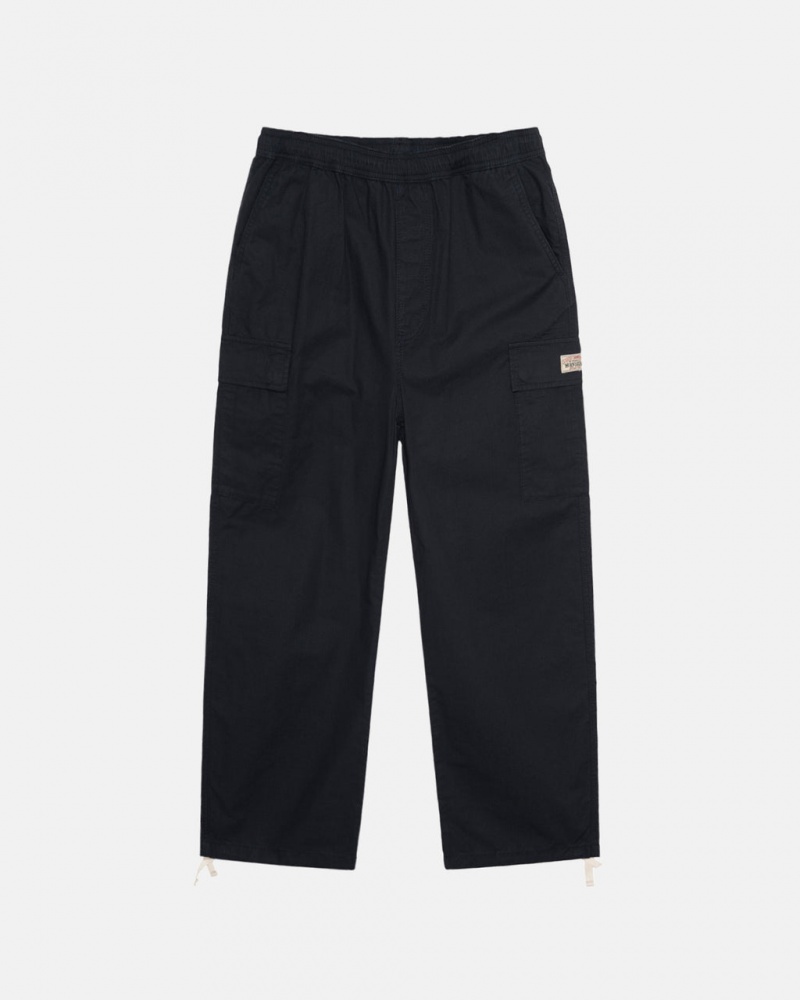 Stussy Beach Pant Ripstop Cargo Hlače Muške Crne Srbija | FZU-5553