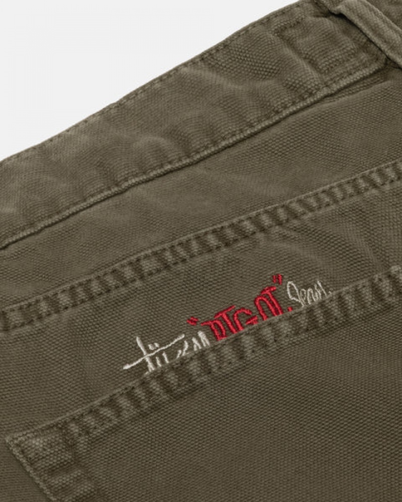 Stussy Big Ol' Jean Washed Canvas Denim Muške Maslinasto Zelene Srbija | DOA-7198