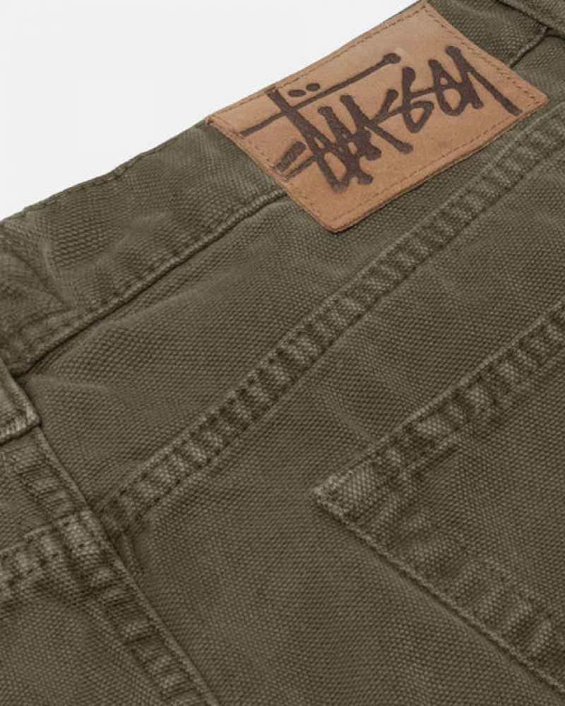 Stussy Big Ol' Jean Washed Canvas Denim Muške Maslinasto Zelene Srbija | DOA-7198