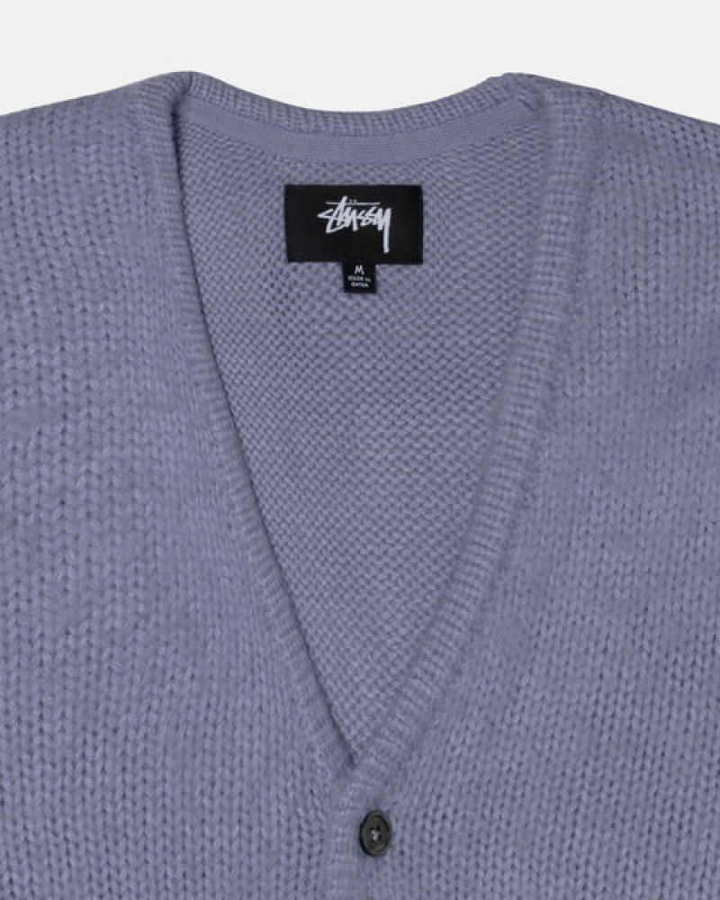 Stussy Brushed Cardigan Džemperi Muške Ljubičaste Srbija | TIY-7233