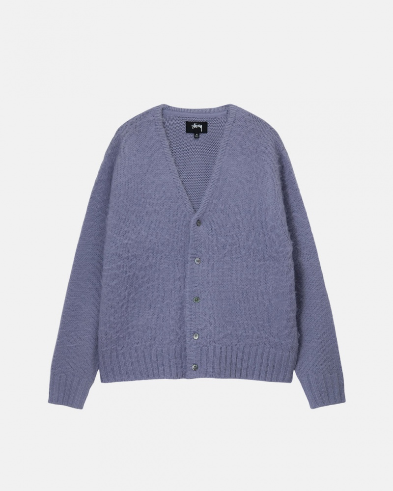 Stussy Brushed Cardigan Džemperi Muške Ljubičaste Srbija | TIY-7233