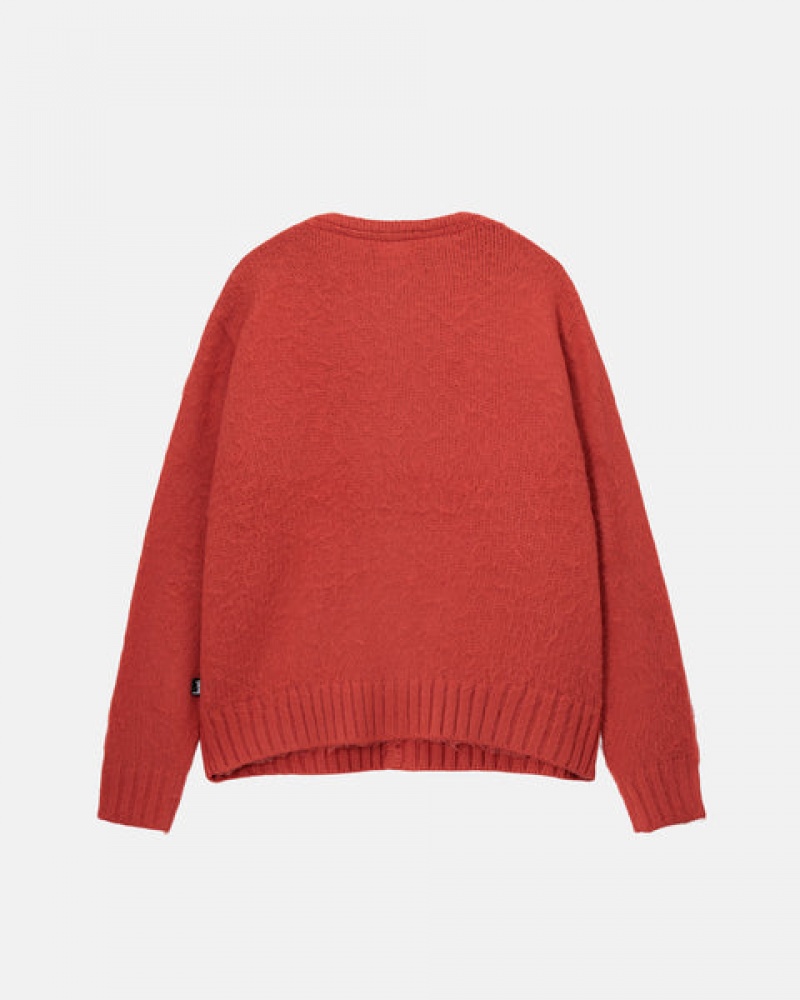 Stussy Brushed Cardigan Džemperi Ženske Crvene Srbija | FWO-5152