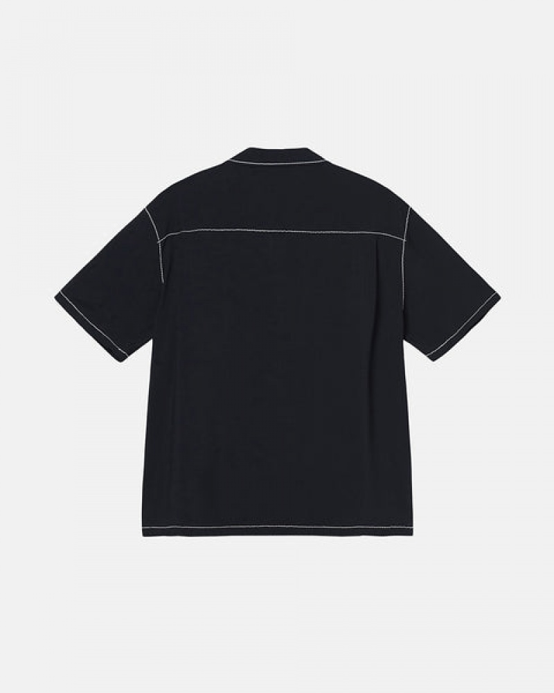 Stussy Contrast Pick Stitched Shirt Košulje Muške Crne Srbija | DEK-6333