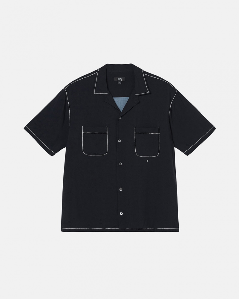 Stussy Contrast Pick Stitched Shirt Košulje Muške Crne Srbija | DEK-6333