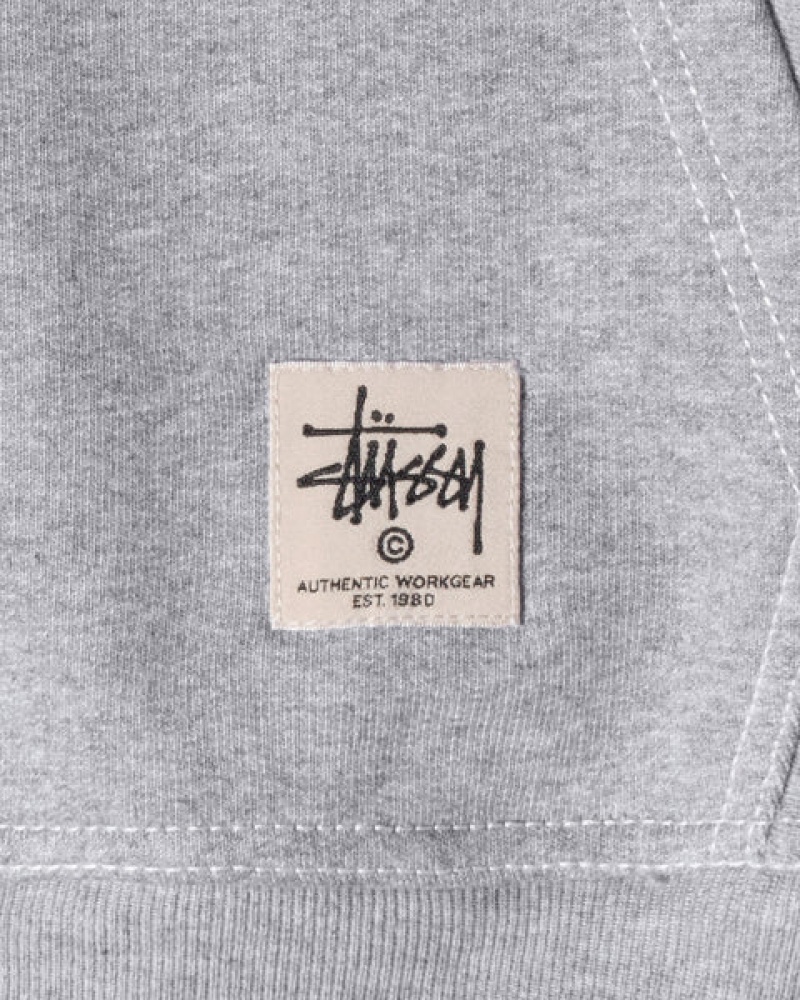 Stussy Contrast Stitch Label Hoodie Majica s Kapuljačom Muške Sive Srbija | JCB-6840