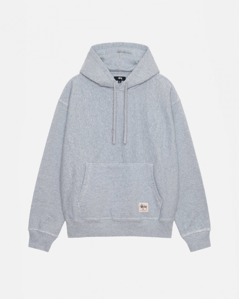 Stussy Contrast Stitch Label Hoodie Majica s Kapuljačom Muške Sive Srbija | JCB-6840