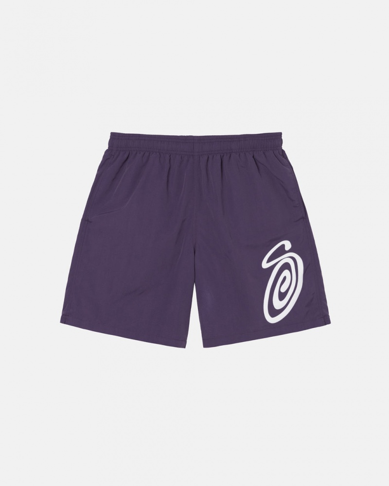 Stussy Curly S Water Short Kupaći Kostimi Muške Ljubičaste Srbija | PIJ-4385