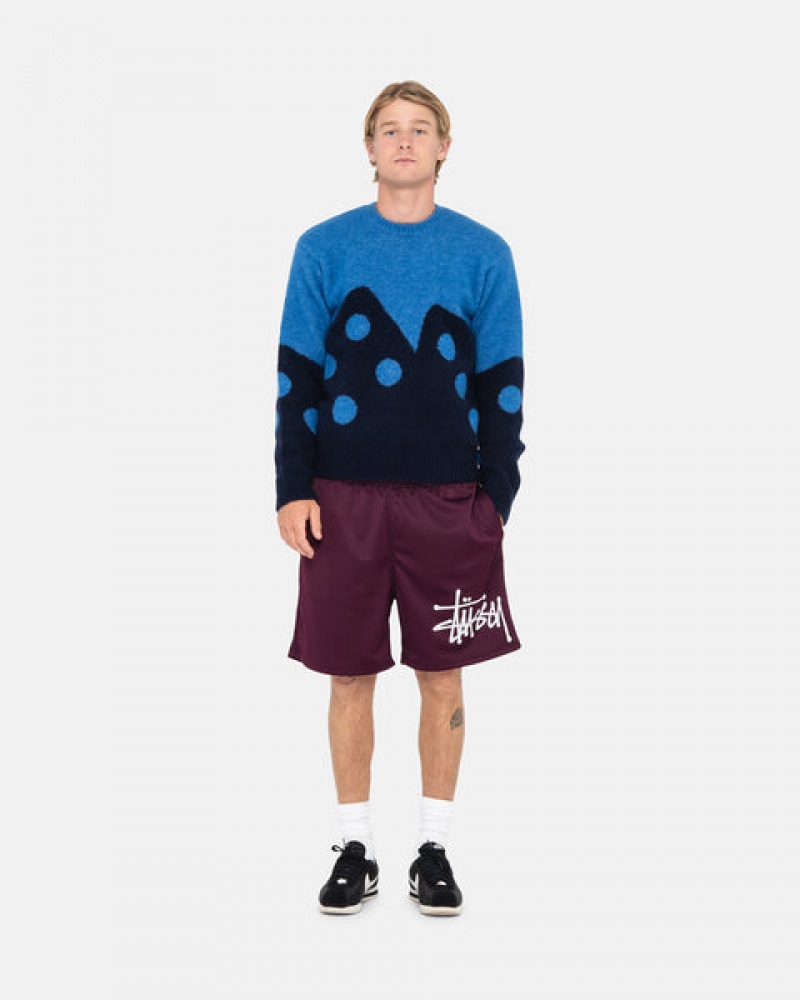 Stussy Dice Fuzzy Crew Džemperi Muške Plave Srbija | CSK-2756