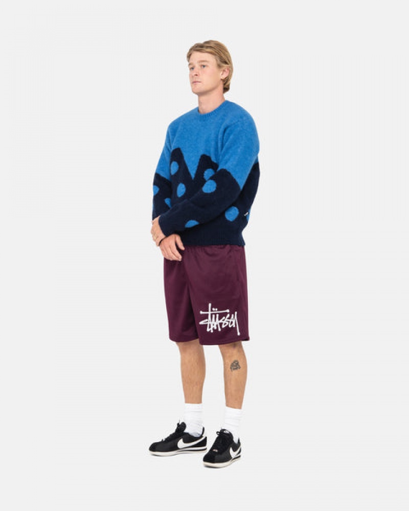 Stussy Dice Fuzzy Crew Džemperi Muške Plave Srbija | CSK-2756