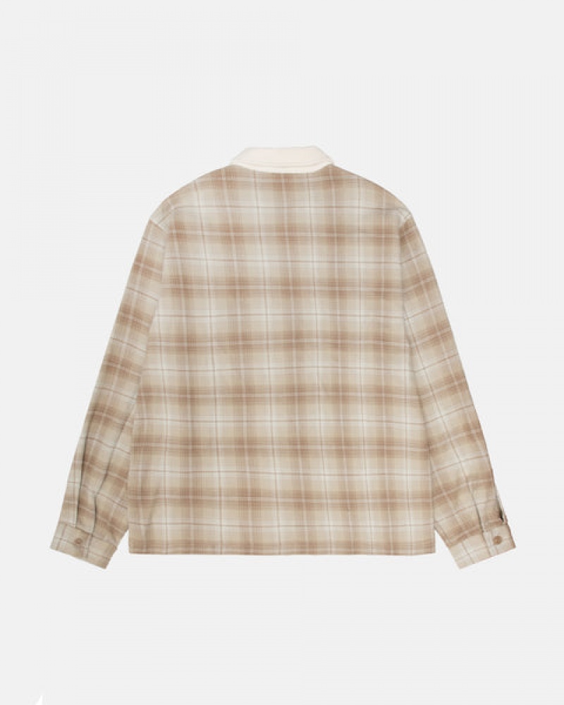 Stussy Frank Plaid Zip Shirt Košulje Muške Smeđe Srbija | RHW-7122