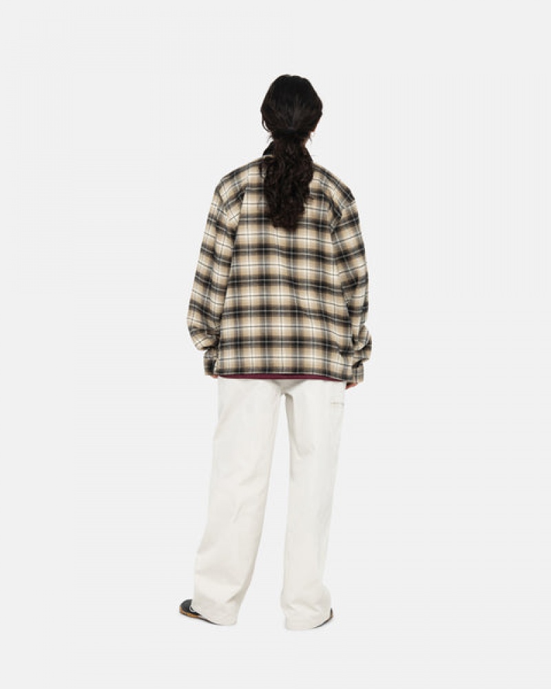 Stussy Frank Plaid Zip Shirt Košulje Muške Tamno Sive Srbija | MKM-4622