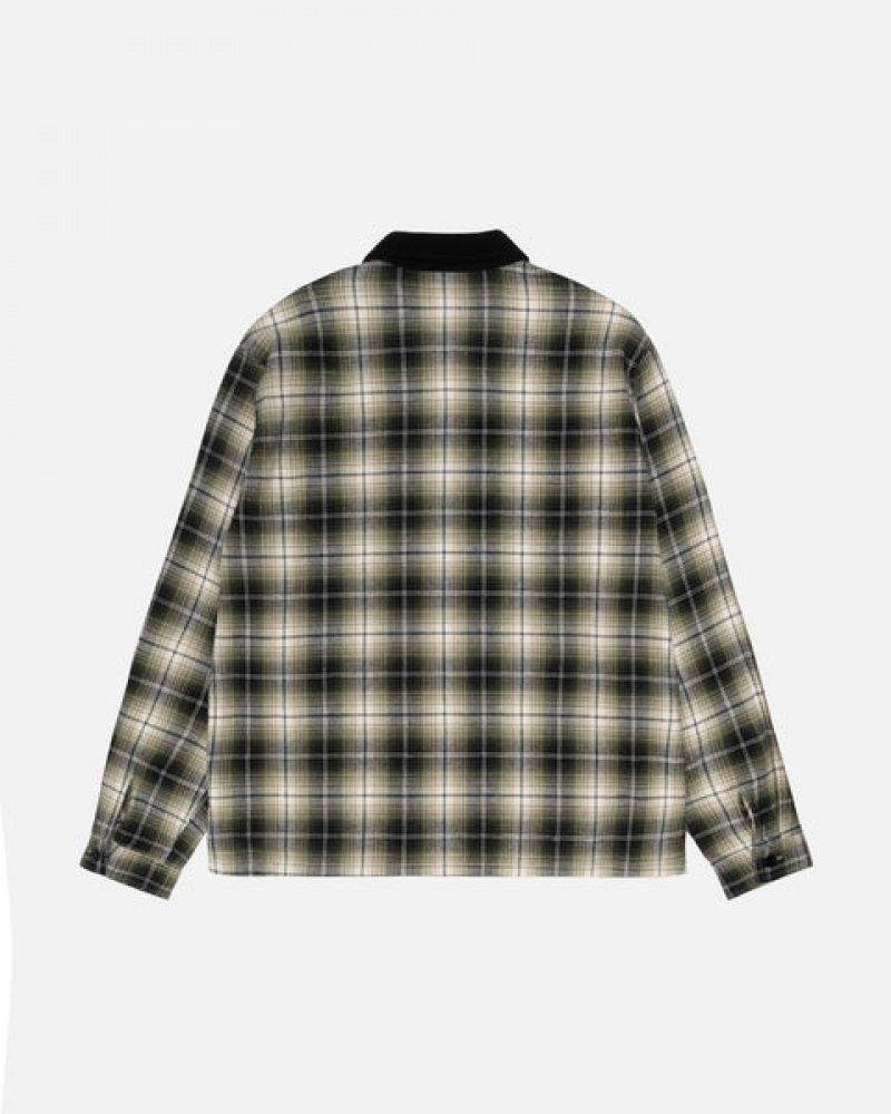 Stussy Frank Plaid Zip Shirt Košulje Muške Tamno Sive Srbija | MKM-4622