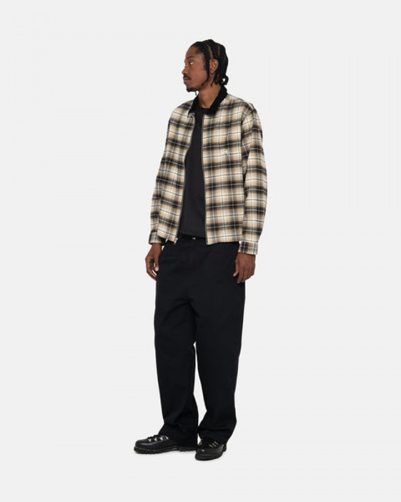 Stussy Frank Plaid Zip Shirt Košulje Muške Tamno Sive Srbija | MKM-4622