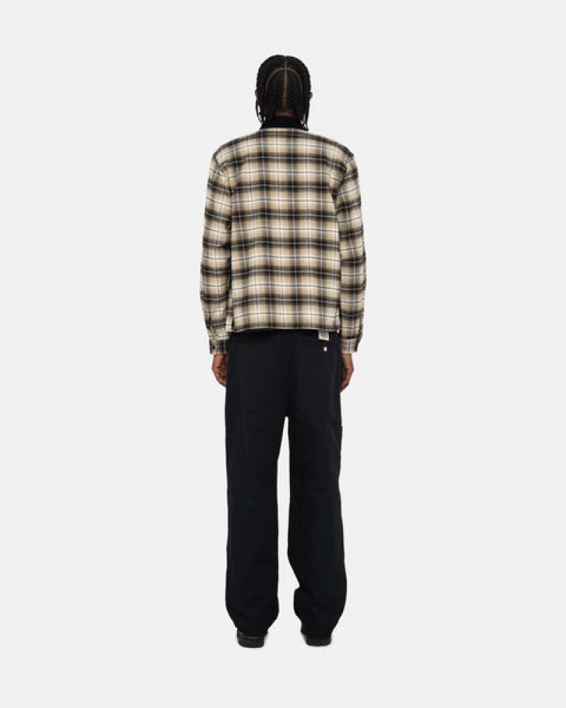 Stussy Frank Plaid Zip Shirt Košulje Muške Tamno Sive Srbija | MKM-4622