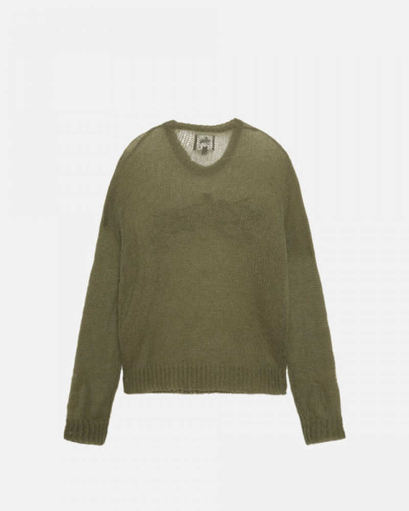 Stussy Loose Knit Sweater Džemperi Ženske Maslinasto Zelene Srbija | ICU-3718