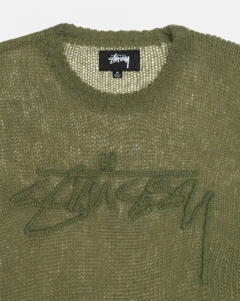 Stussy Loose Knit Sweater Džemperi Ženske Maslinasto Zelene Srbija | ICU-3718