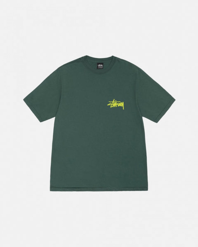 Stussy Old Phone Tee Pigment Dyed Tees Muške Zelene Srbija | SXI-4949