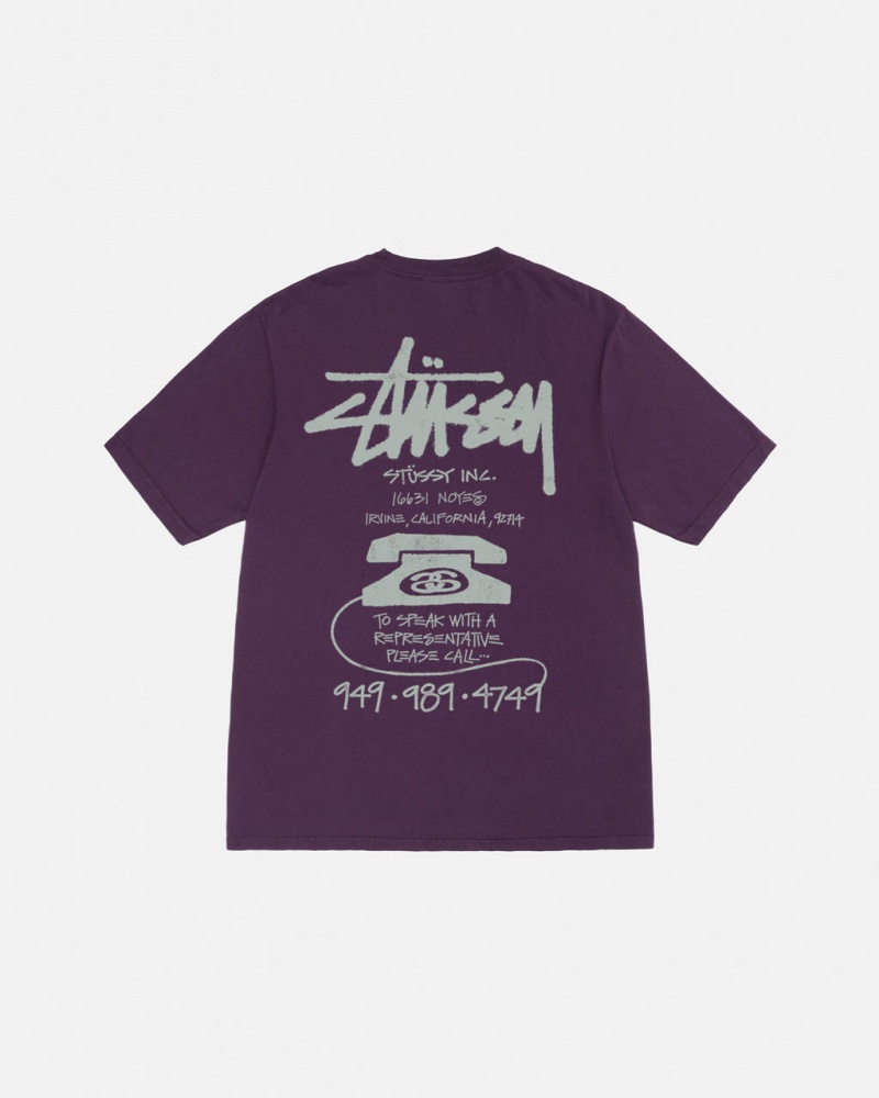 Stussy Old Phone Tee Pigment Dyed Tees Muške Ljubičaste Srbija | SBR-4827