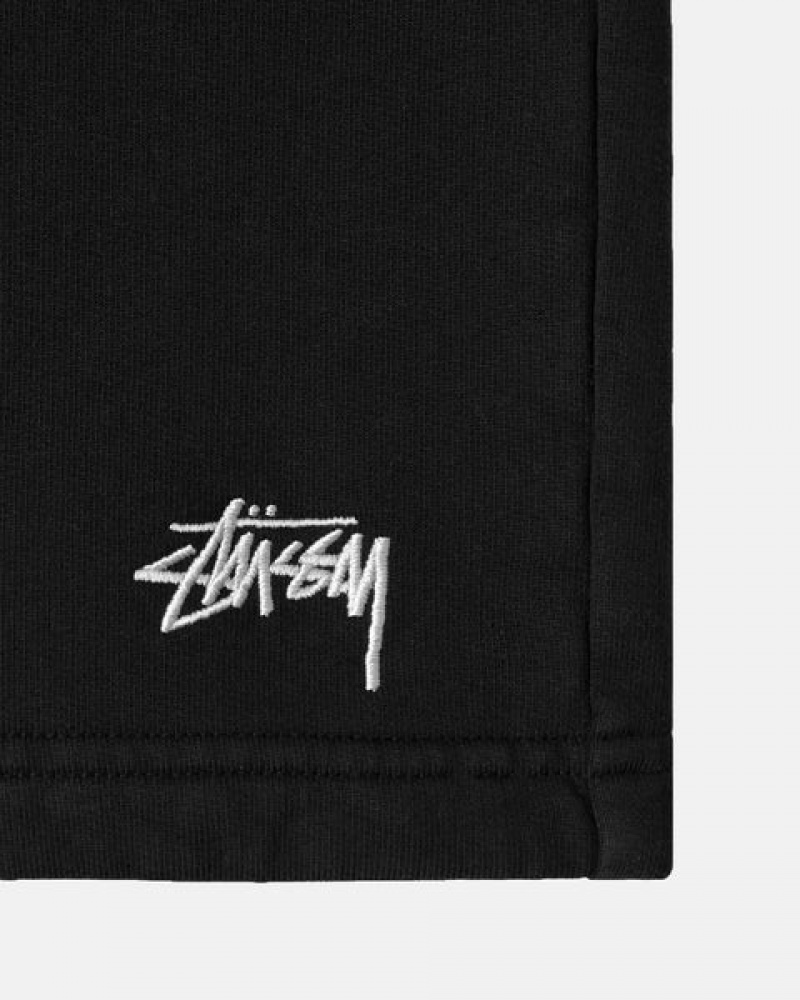 Stussy Overdyed Stock Logo Sweat Short Kratke Hlače Muške Crne Srbija | WWO-5379