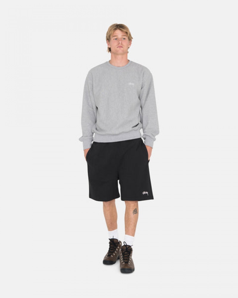 Stussy Overdyed Stock Logo Sweat Short Kratke Hlače Muške Crne Srbija | WWO-5379