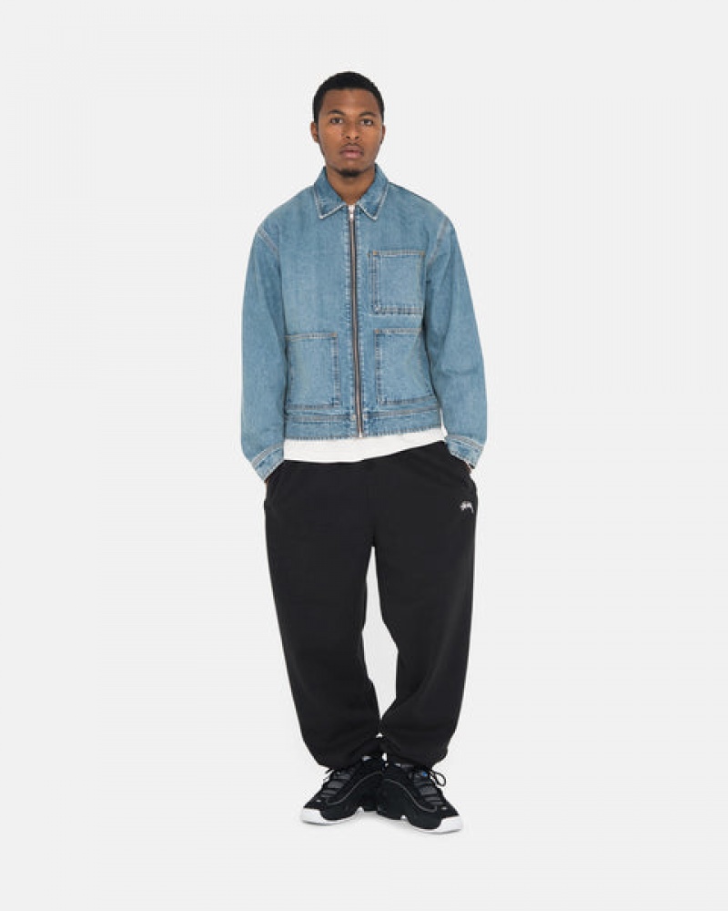 Stussy Overdyed Stock Logo Sweatpant Trenirke Muške Crne Srbija | CIS-9504