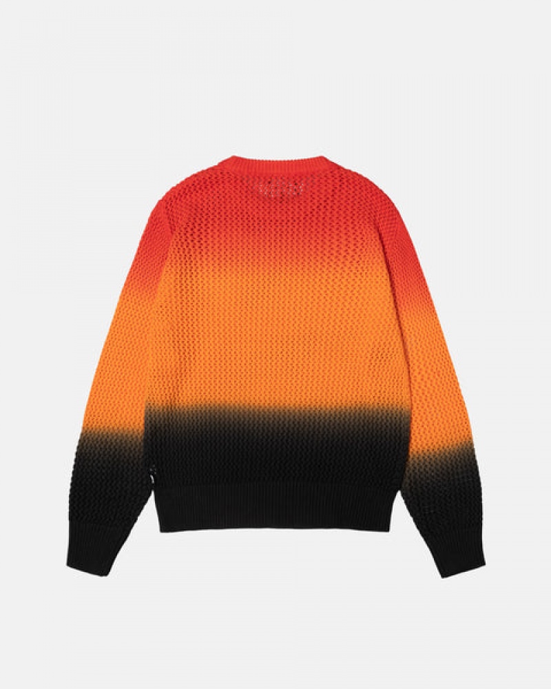 Stussy Pigment Dyed Loose Gauge Knit Sweater Džemperi Ženske Crne Crvene Srbija | ETO-9032