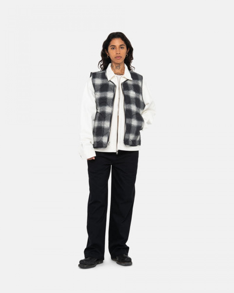 Stussy Plaid Najlon Liner Vest Prsluk Muške Crne Srbija | HIT-6971