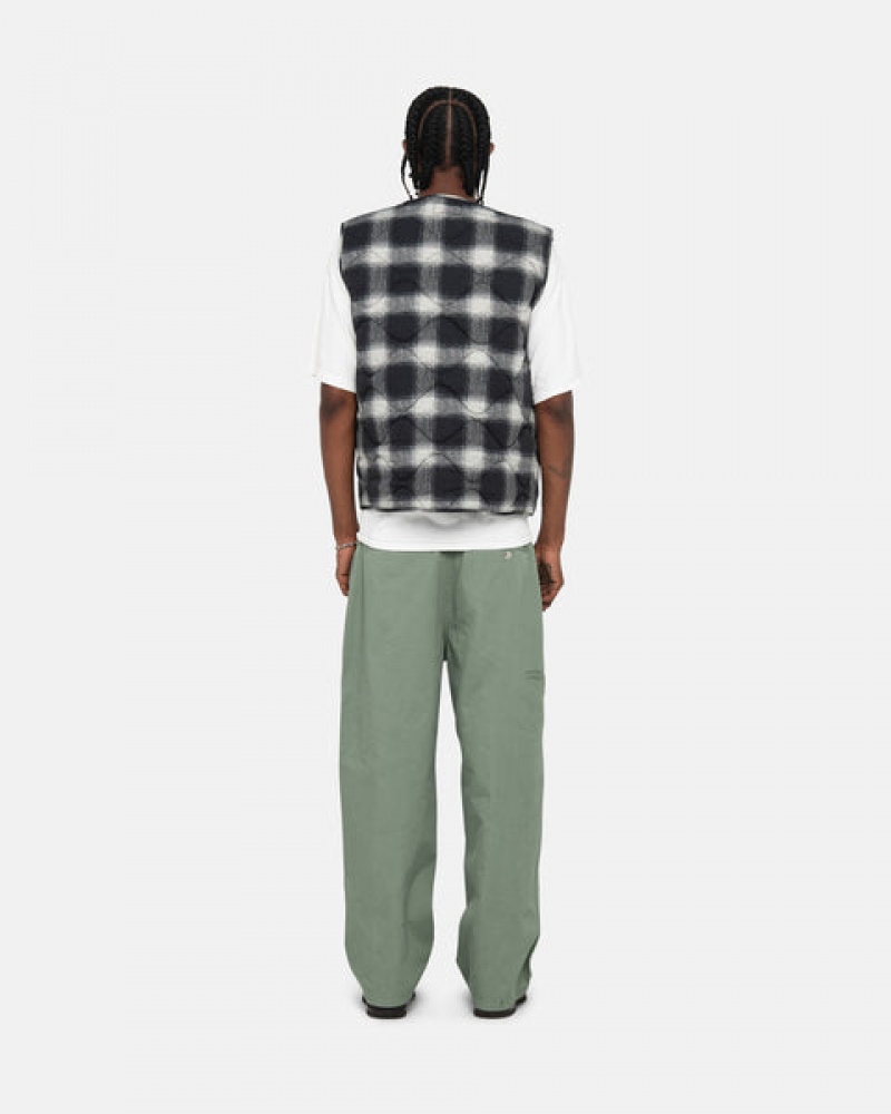 Stussy Plaid Najlon Liner Vest Prsluk Ženske Crne Srbija | GDW-4016