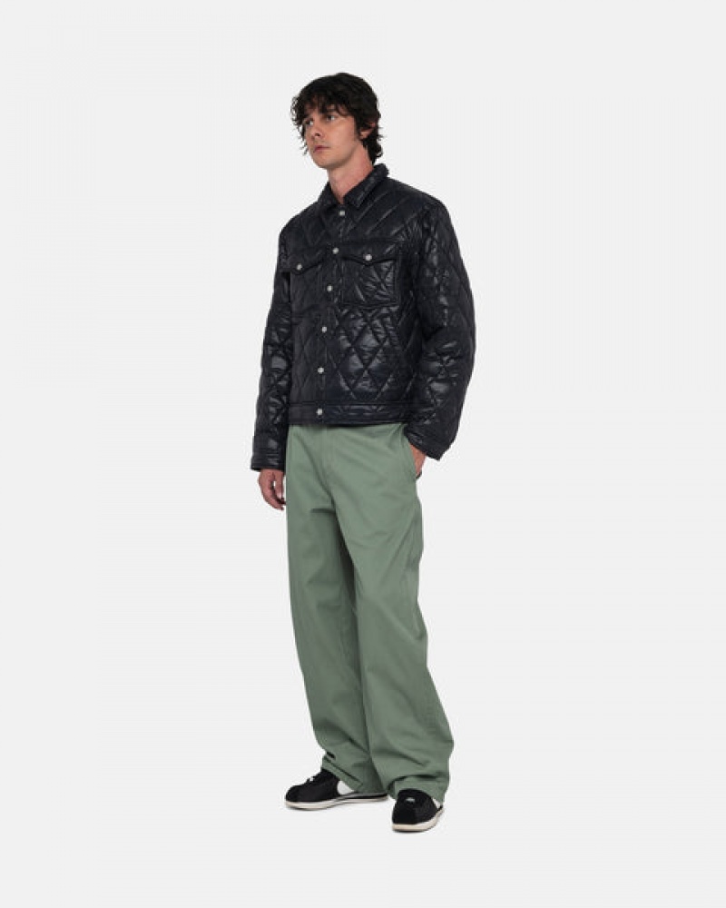 Stussy Ranch Jacket Prošiven Najlon Jakne Muške Crne Srbija | ZSS-7097