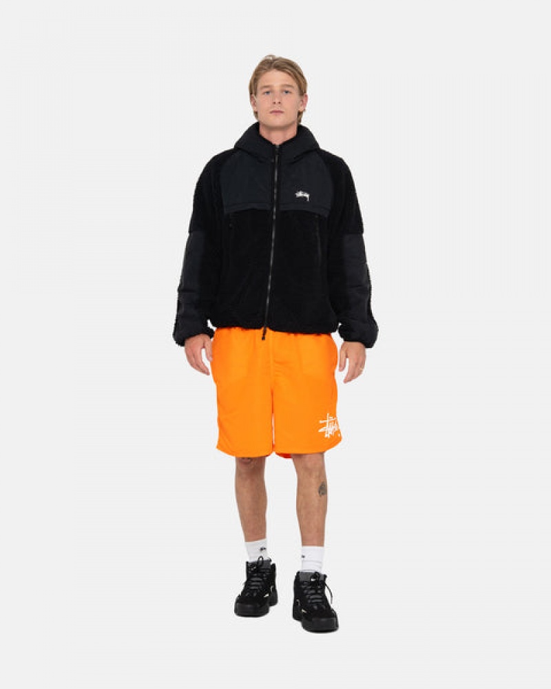 Stussy Sherpa Paneled Hooded Jacket Jakne Ženske Crne Srbija | RLY-6077