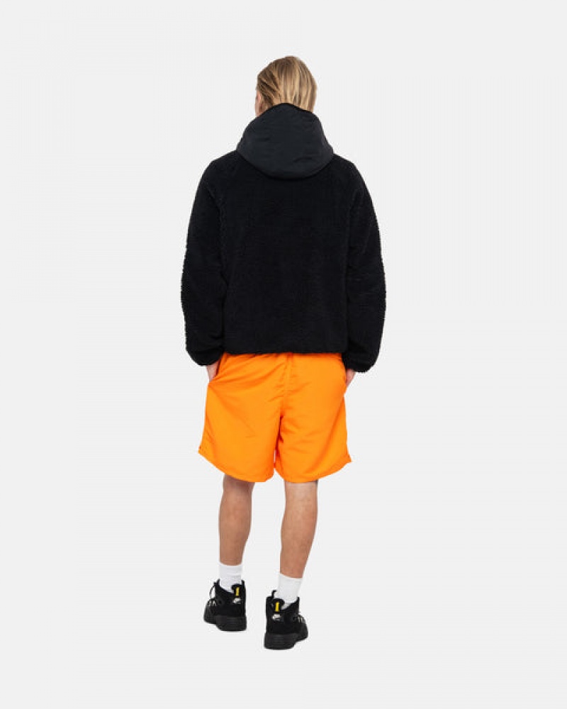 Stussy Sherpa Paneled Hooded Jacket Jakne Ženske Crne Srbija | RLY-6077