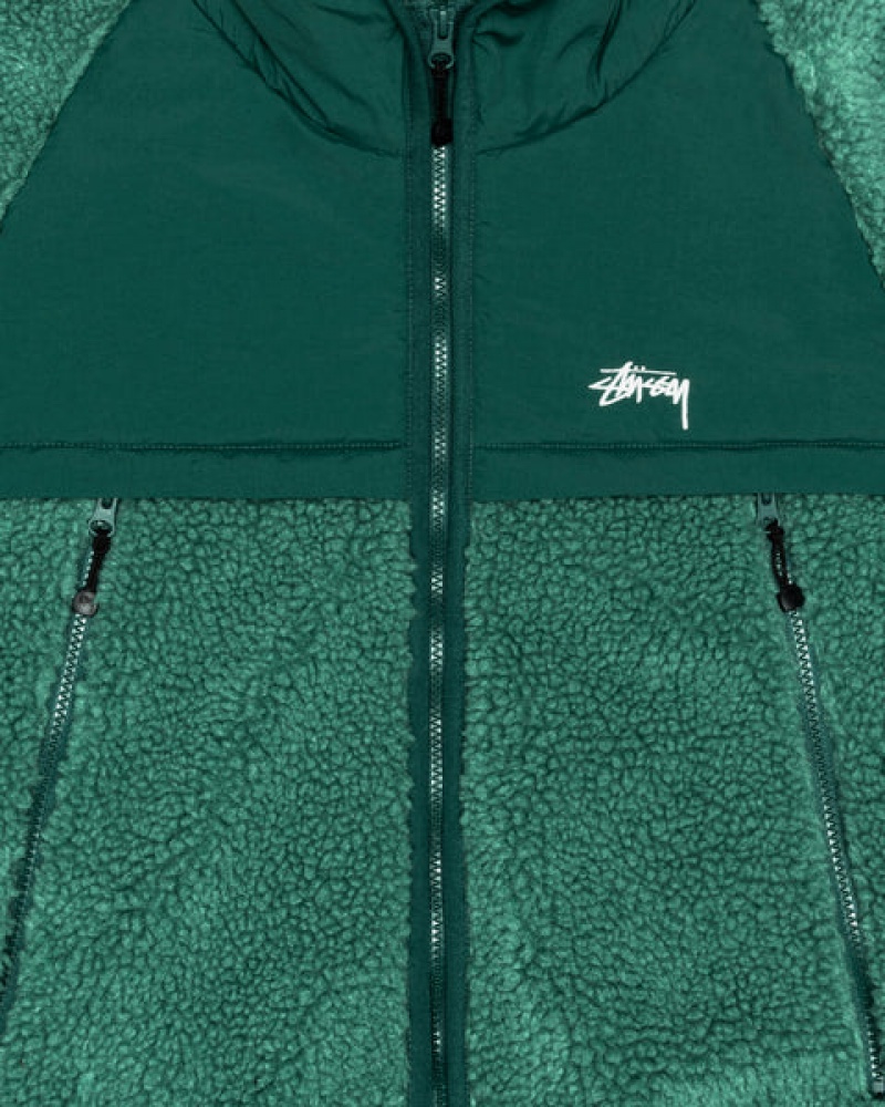 Stussy Sherpa Paneled Hooded Jacket Jakne Ženske Tirkizne Srbija | VIF-6779