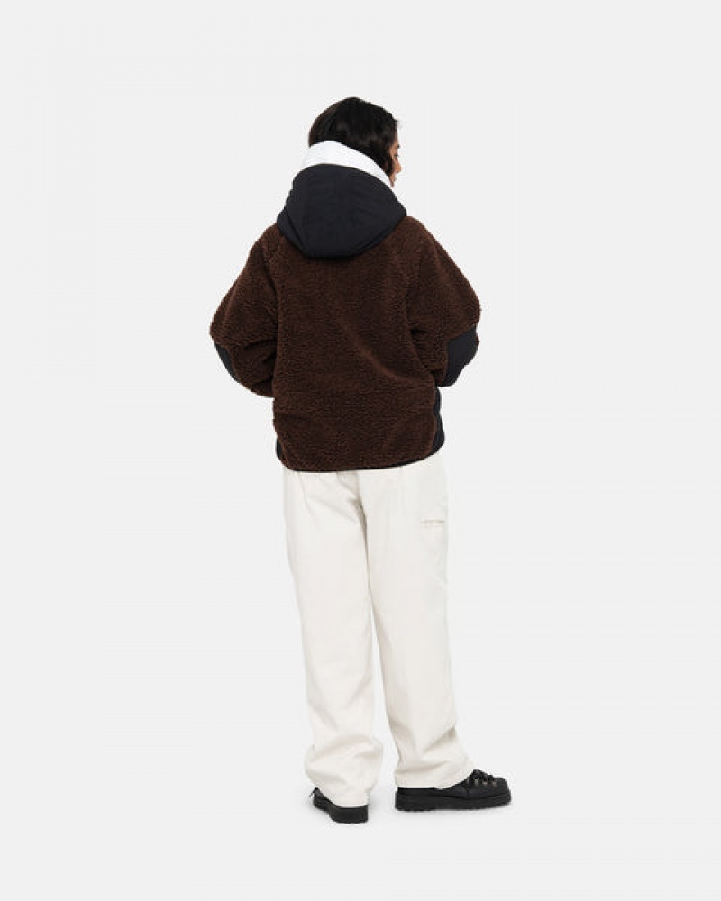 Stussy Sherpa Paneled Hooded Jacket Jakne Muške Smeđe Srbija | MKQ-2327