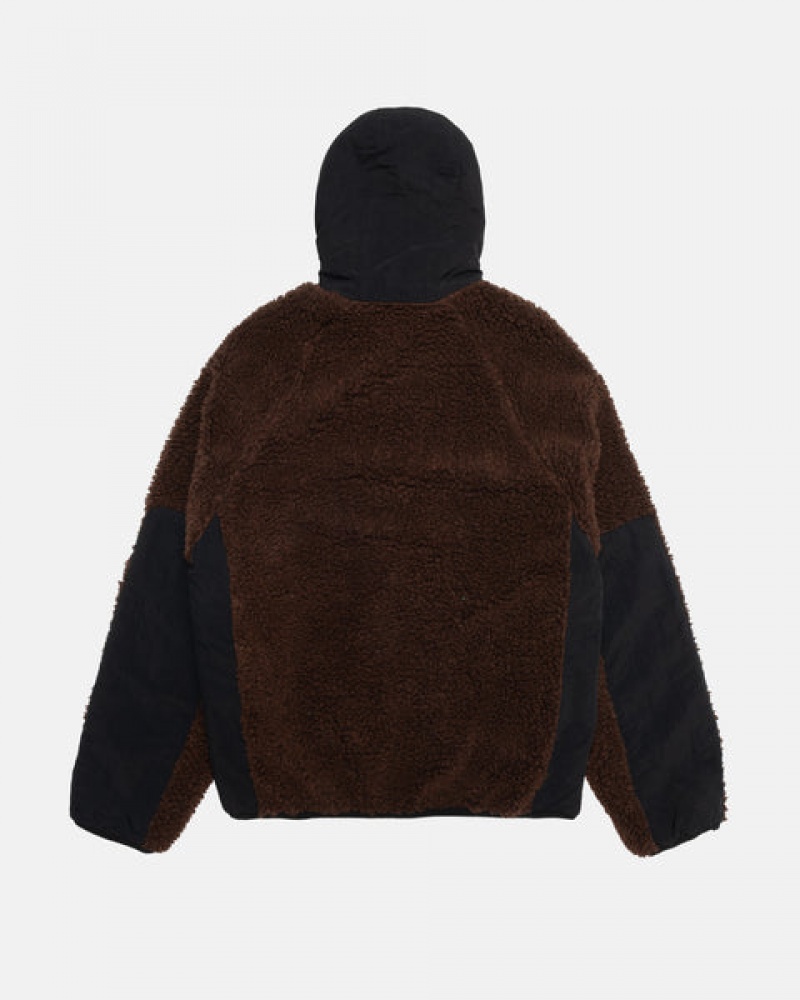 Stussy Sherpa Paneled Hooded Jacket Jakne Muške Smeđe Srbija | MKQ-2327