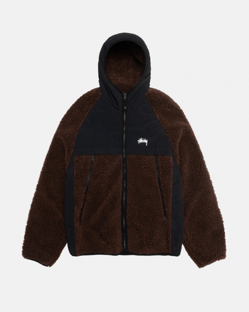 Stussy Sherpa Paneled Hooded Jacket Jakne Muške Smeđe Srbija | MKQ-2327