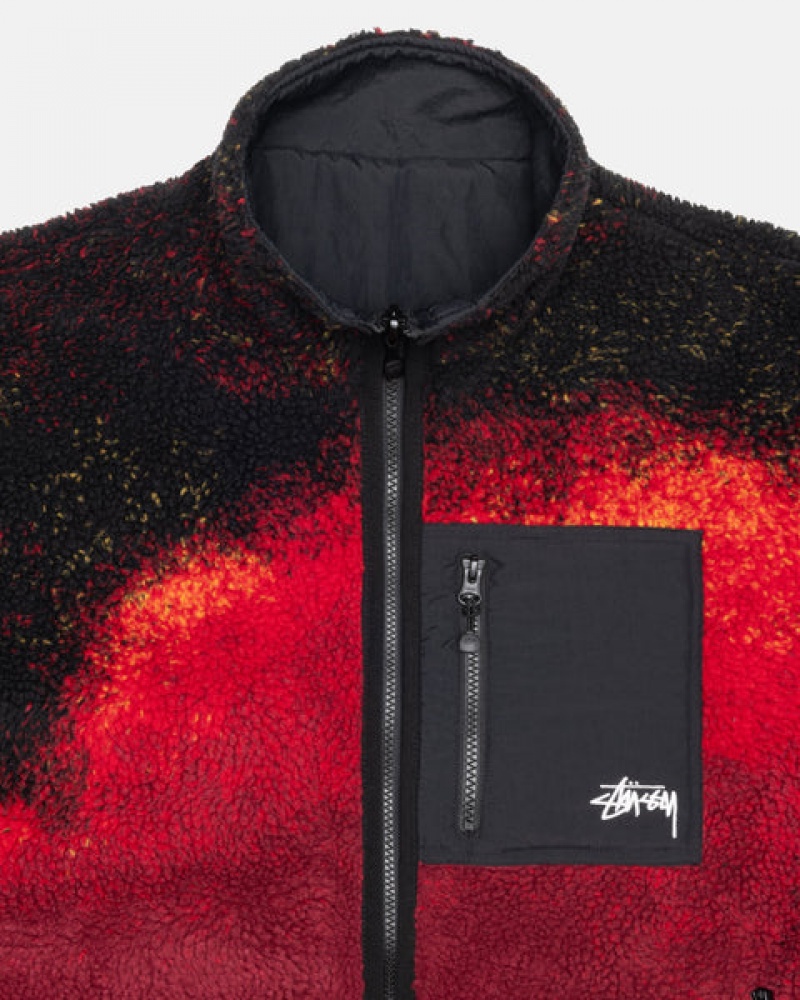 Stussy Sherpa Reversible Jacket Jakne Muške Crne Crvene Srbija | IPT-6339