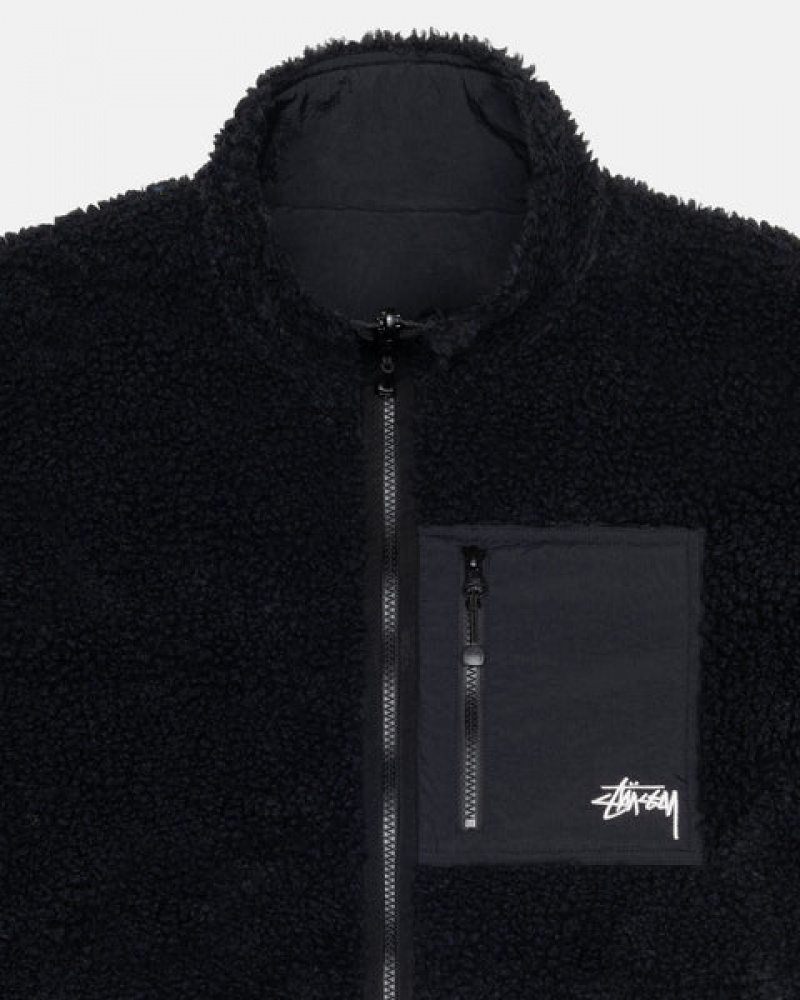 Stussy Sherpa Reversible Jacket Jakne Ženske Crne Srbija | ECU-4583