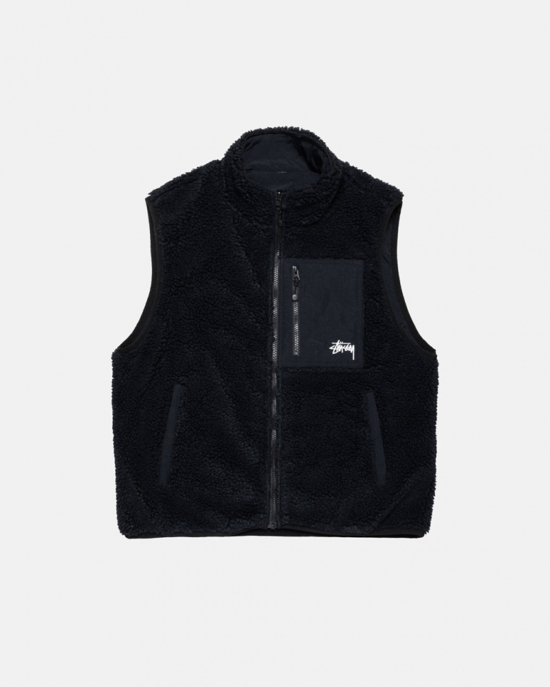 Stussy Sherpa Reversible Vest Prsluk Muške Crne Srbija | FLY-9524