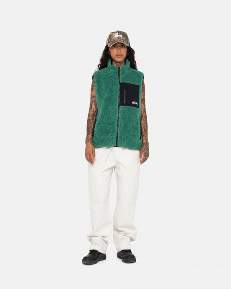 Stussy Sherpa Reversible Vest Prsluk Muške Tirkizne Srbija | BTU-4750