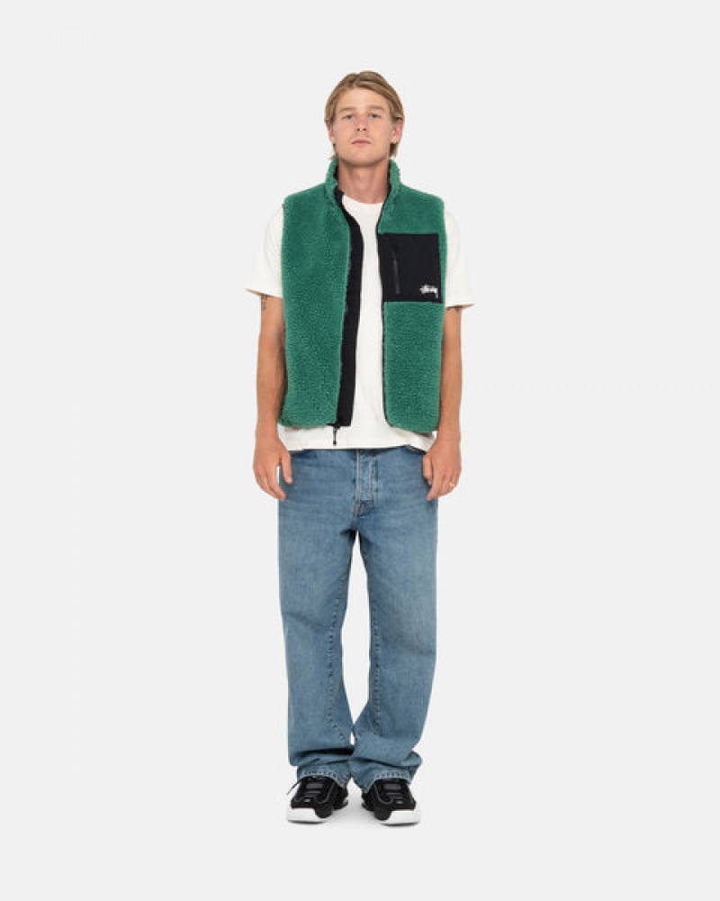 Stussy Sherpa Reversible Vest Prsluk Muške Tirkizne Srbija | BTU-4750