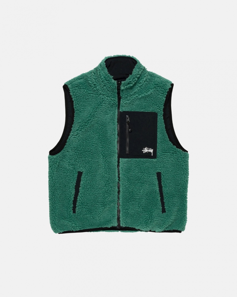 Stussy Sherpa Reversible Vest Prsluk Muške Tirkizne Srbija | BTU-4750