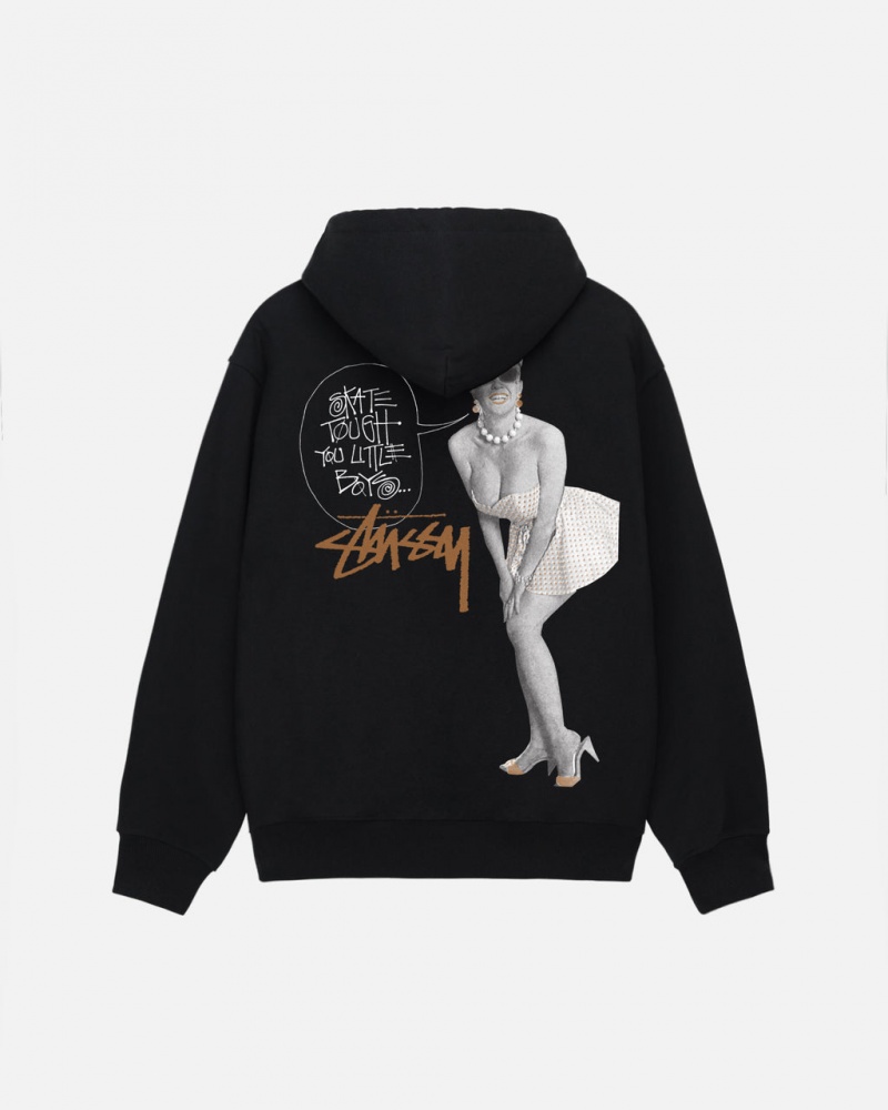 Stussy Skate Tough Hoodie Majica s Kapuljačom Ženske Crne Srbija | DEK-8115